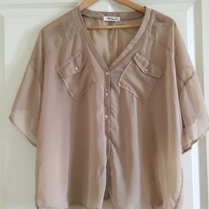 Boxy Short-Sleeve Oversized Blouse